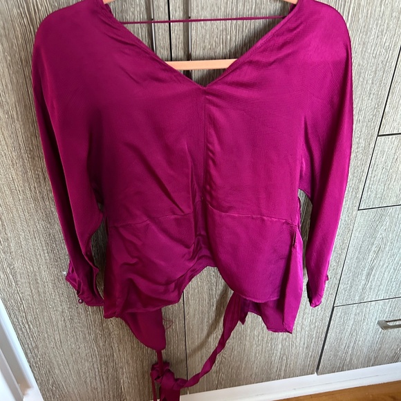 Satin wrap shirt - Picture 3 of 4